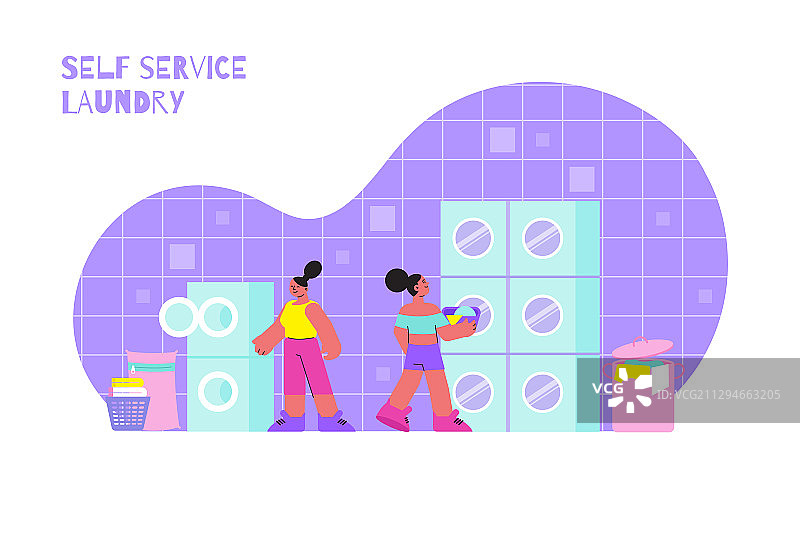自助洗衣概念图片素材