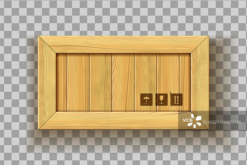 俯视矩形木制容器图片素材