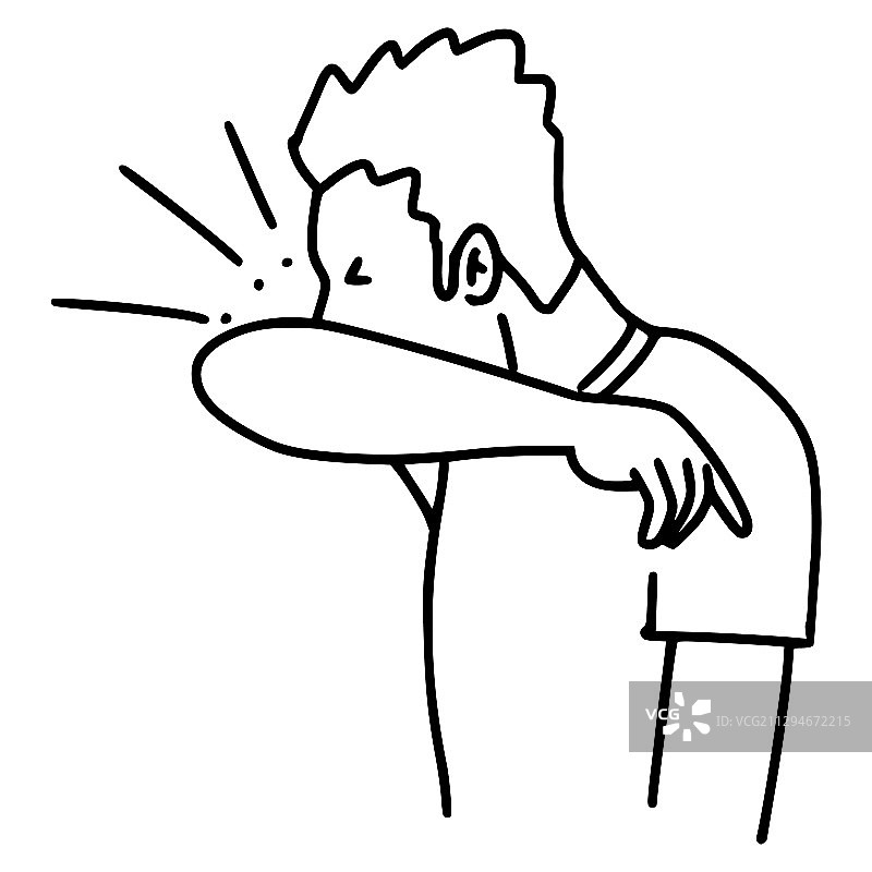 手绘喷嚏隔离素材图片素材