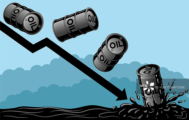 油桶下跌图片素材