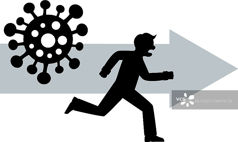 对病毒和疾病的恐慌和逃离图片素材