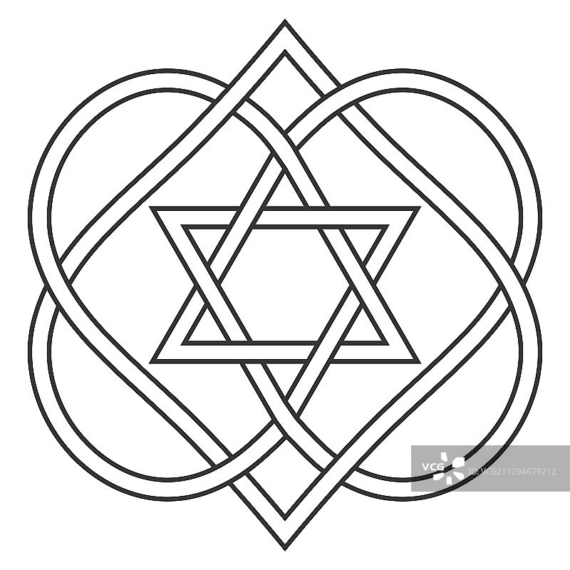 凯尔特结缠绕着心和星星图片素材