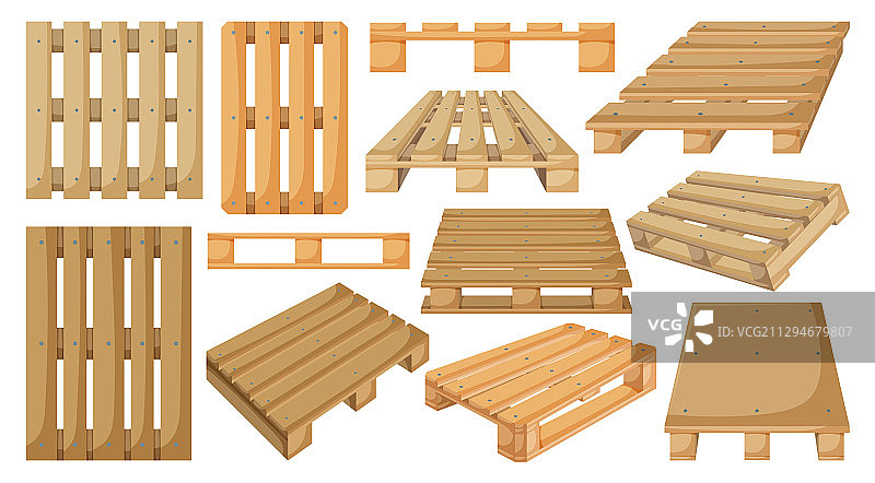 卡通木制托盘图标合集图片素材