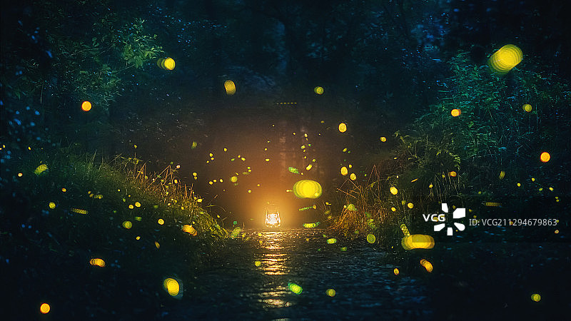 南京灵谷寺·萤火虫图片素材