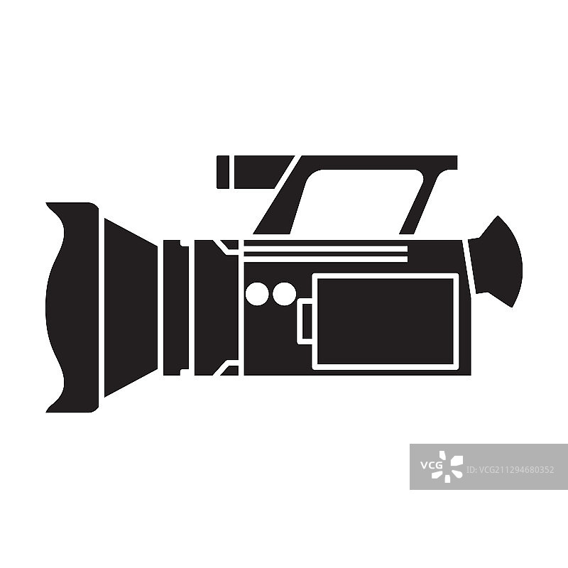 黑色摄像机图标图片素材