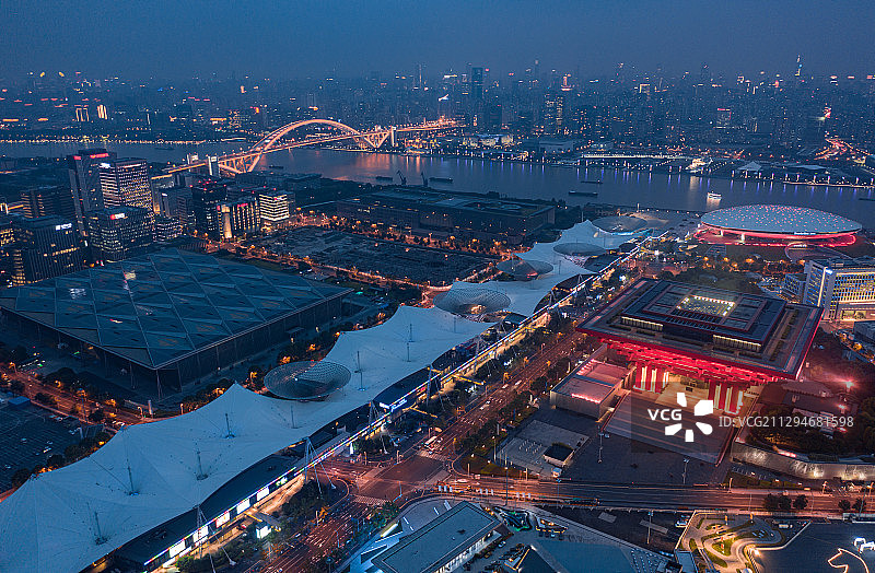 上海世博园中国馆航拍图片素材