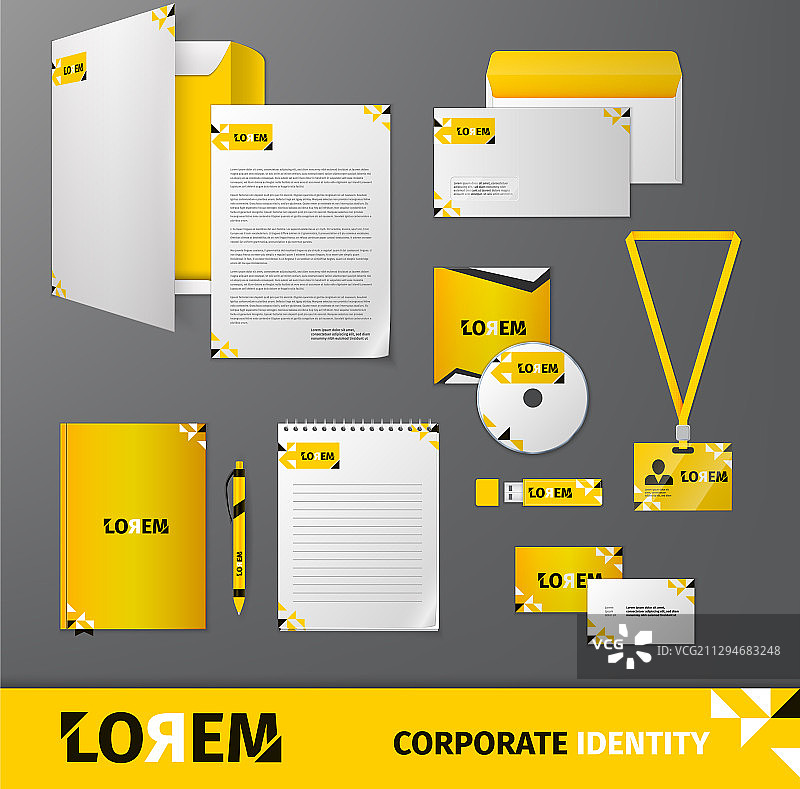 抽象彩色企业ID模板图片素材