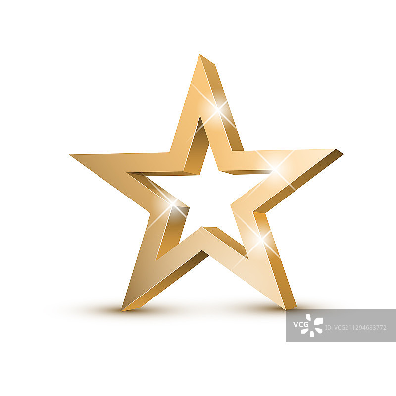 金色3D高光星星图片素材