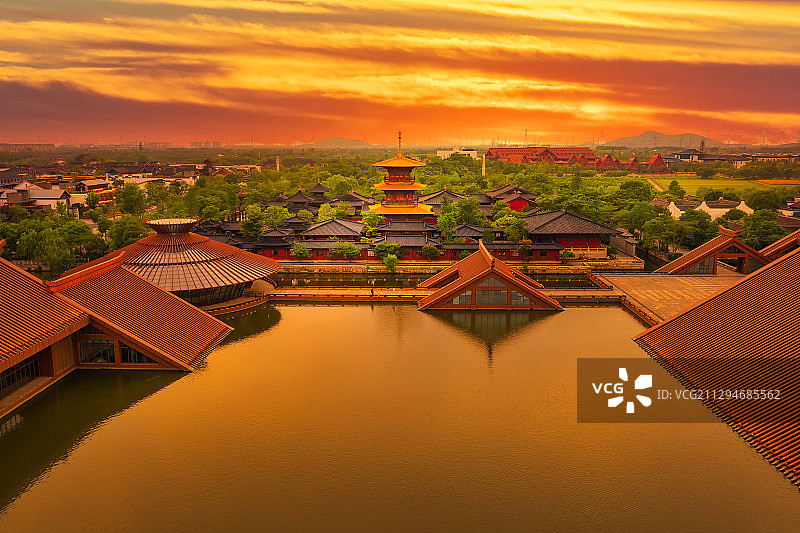 广富林夕照图片素材