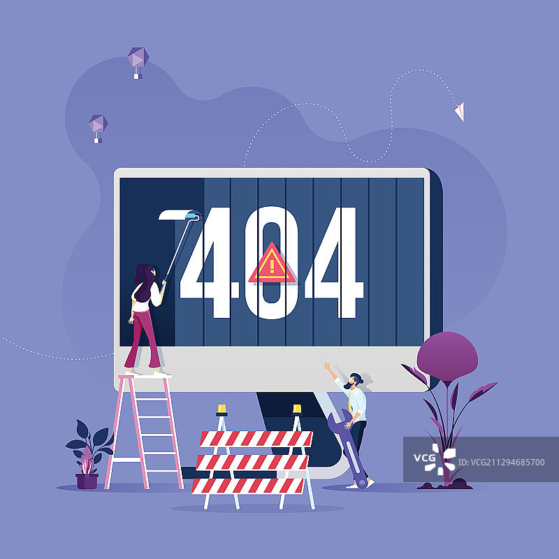 网页404错误页面或文件未找到概念图片素材