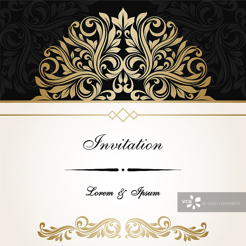 复古风格邀请函模板图片素材