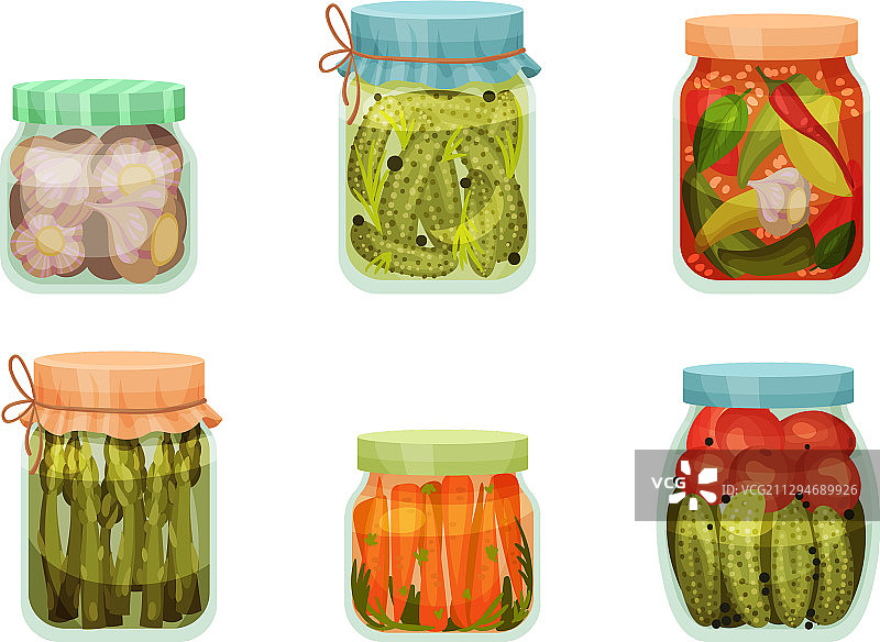 玻璃罐腌制黄瓜图片素材