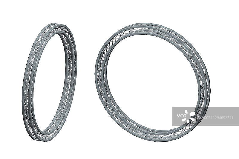 白色背景上孤立的桁架圆图片素材