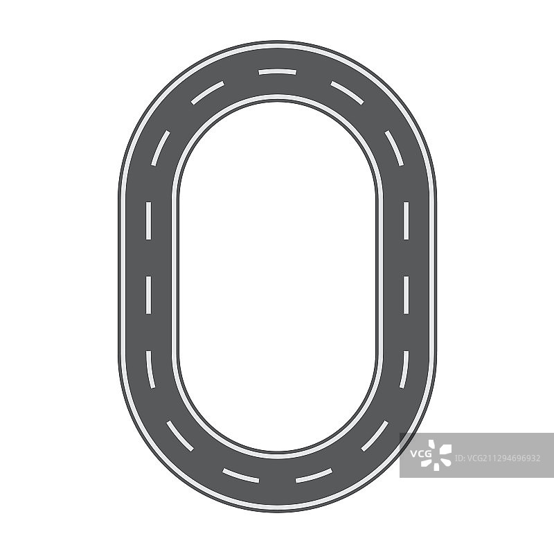 字母O道路街区扁平风字体图片素材