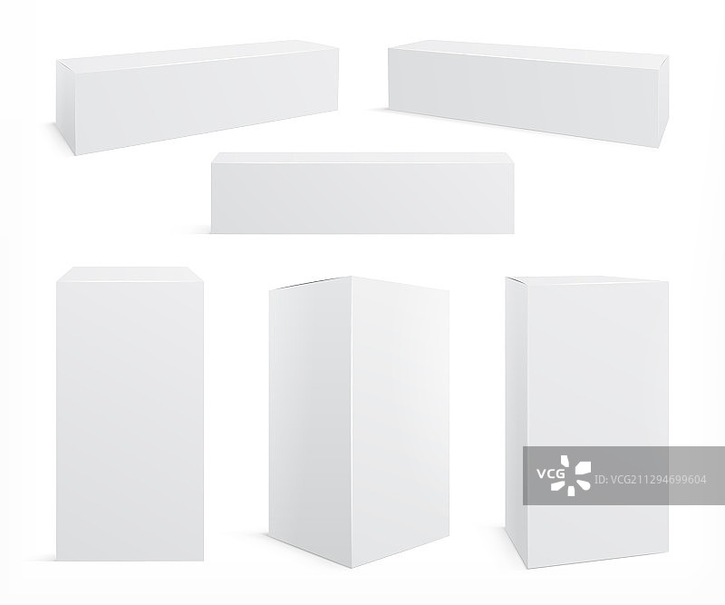 逼真白色化妆品包装盒样机图片素材