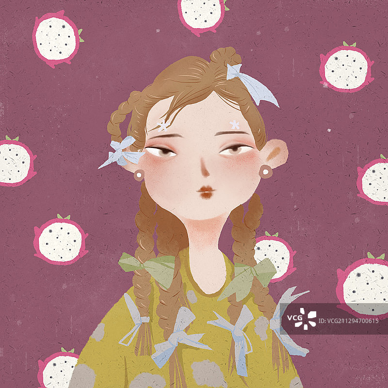 火龙果女孩图片素材