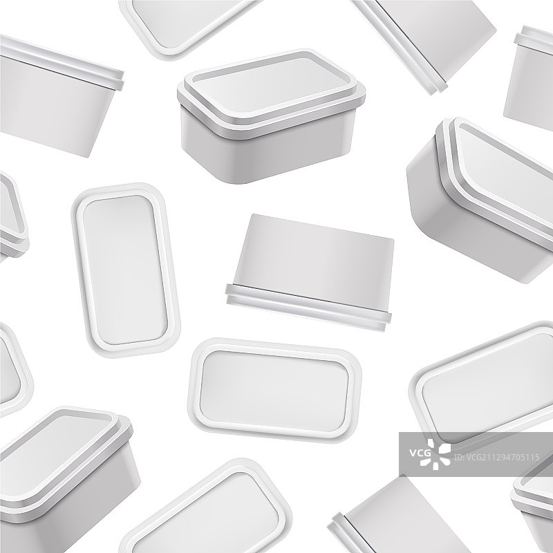 逼真细致的3D白色空白容器图片素材