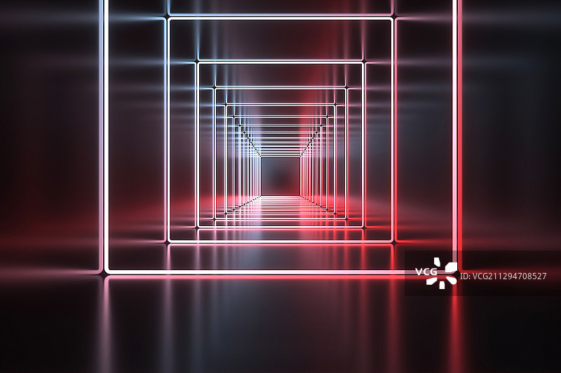3D现代霓虹灯背景空间图片素材