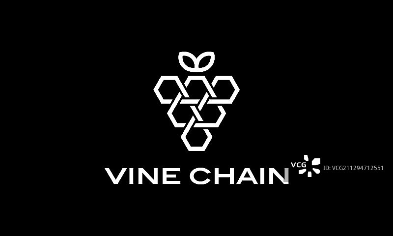 带有区块链标志设计的葡萄藤图片素材