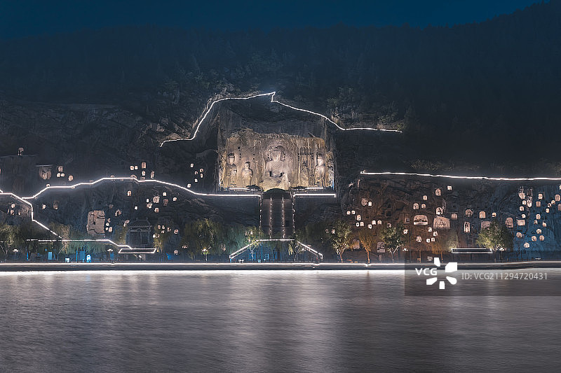 中国河南省洛阳市龙门石窟景区图片素材