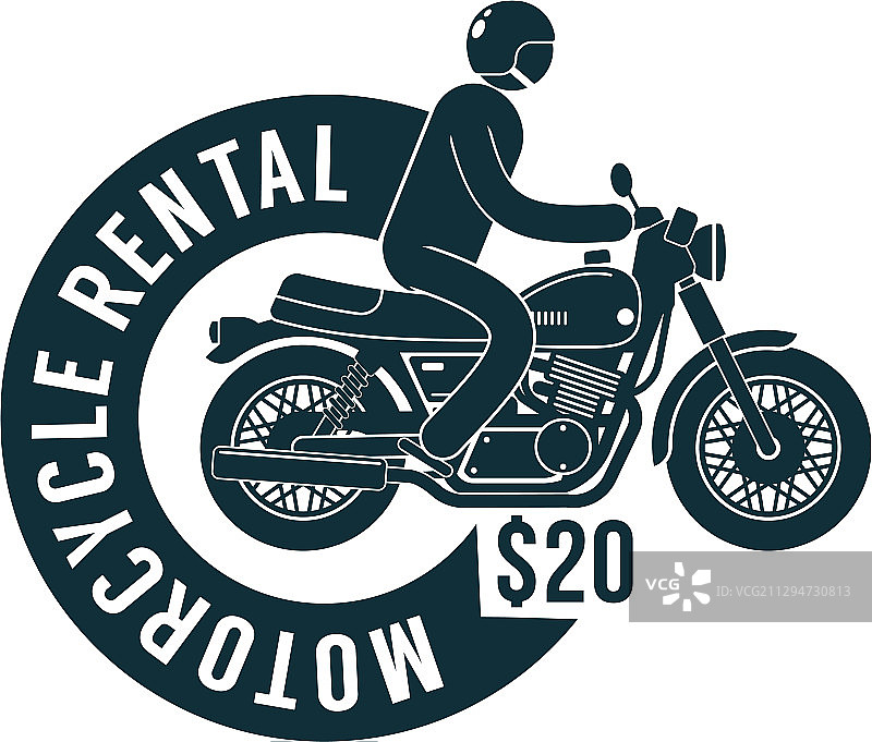 摩托车租赁，简洁Logo模板图片素材