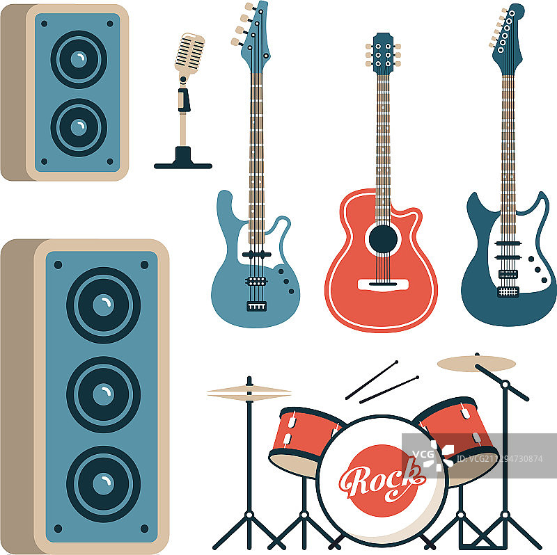 摇滚乐队乐器图片素材