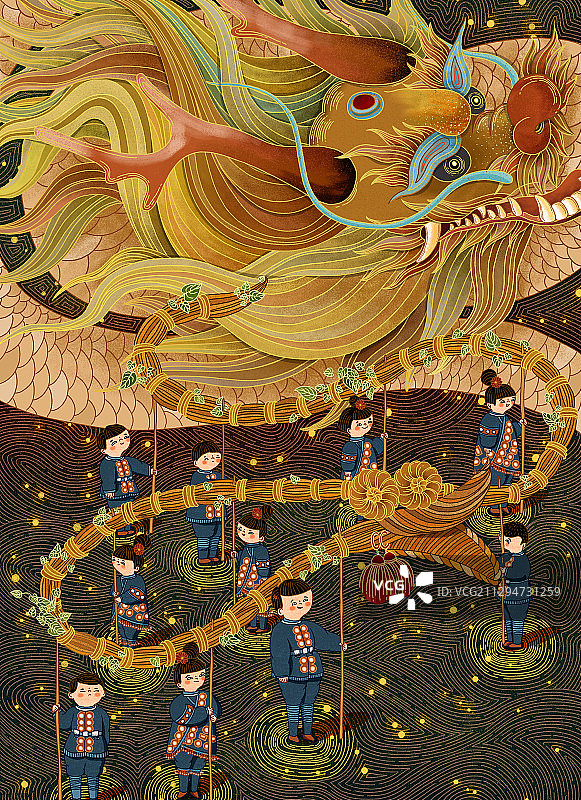 耍龙灯图片素材