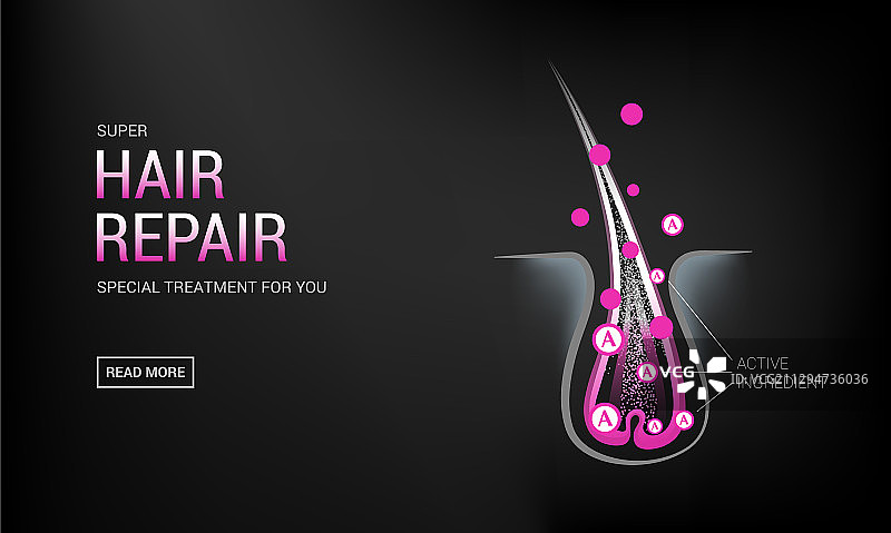 皮肤毛囊中的维生素角蛋白生长图片素材