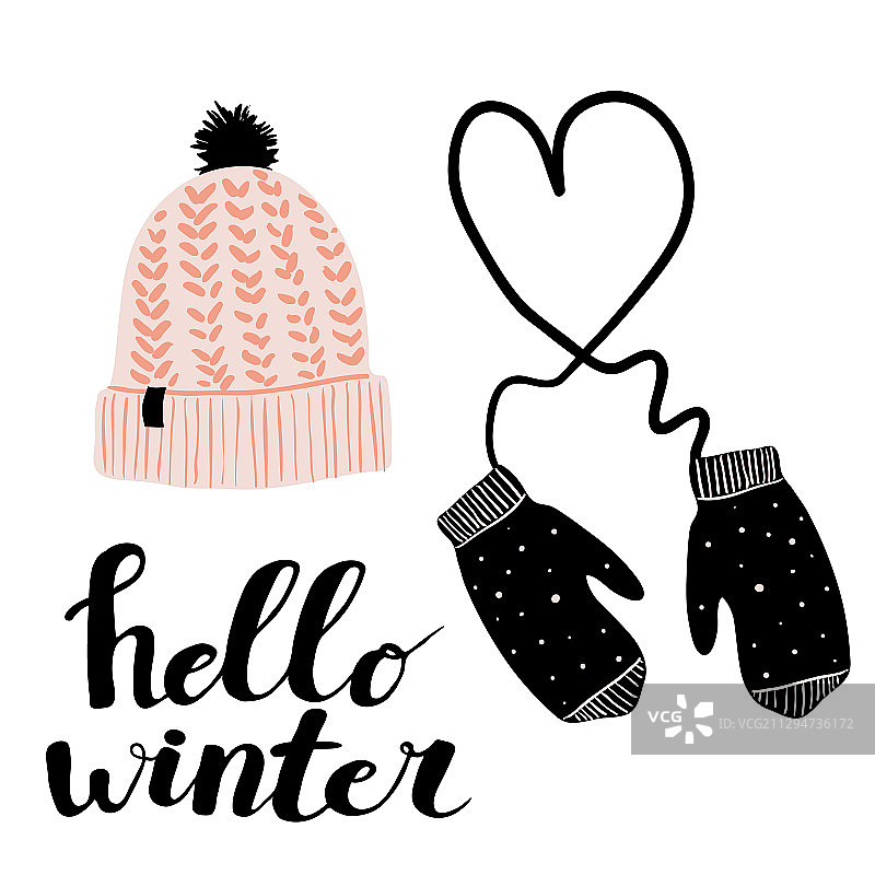 色彩缤纷的冬季问候卡片图片素材