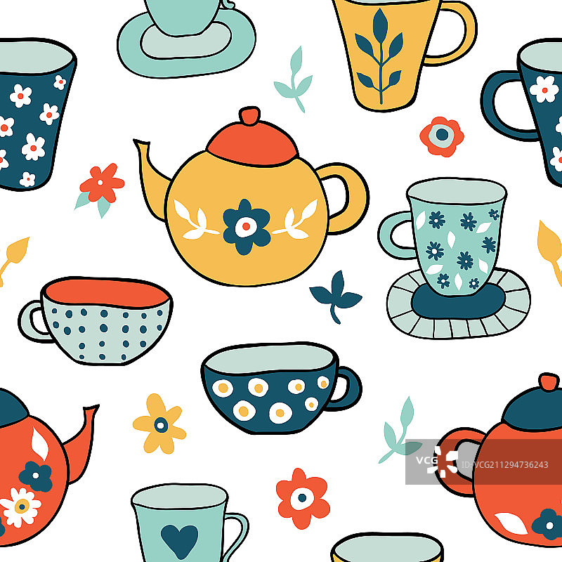 厨房烹饪元素图案无缝背景图片素材