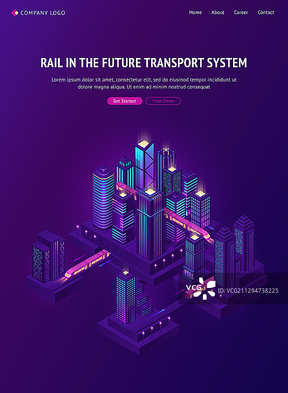 未来城市交通系统中的火车图片素材