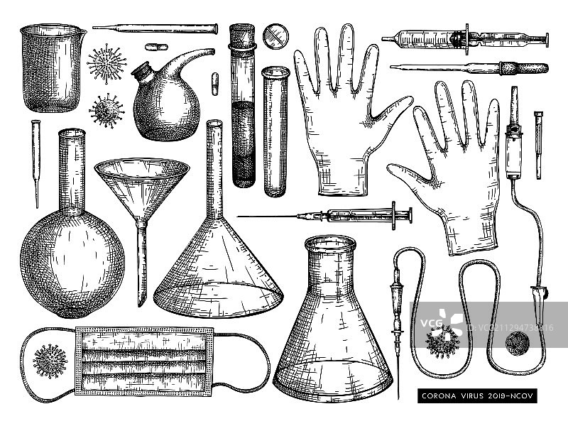 医疗设备和新冠防护用品图片素材