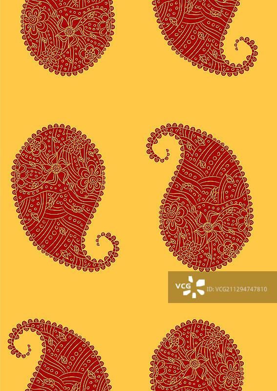 精美佩斯利黄瓜无缝图案图片素材