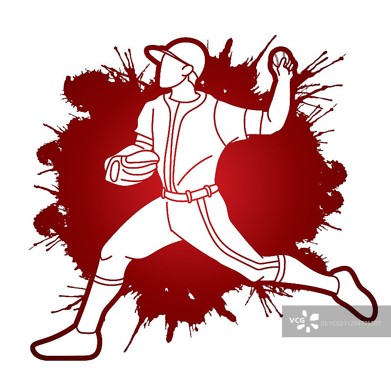 棒球运动员卡通运动图形图片素材