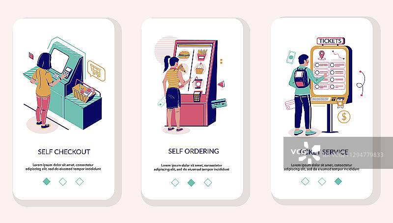 自助服务移动应用引导页图片素材