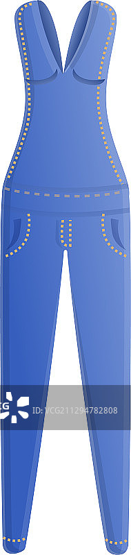 牛仔裤服装图标卡通风格图片素材