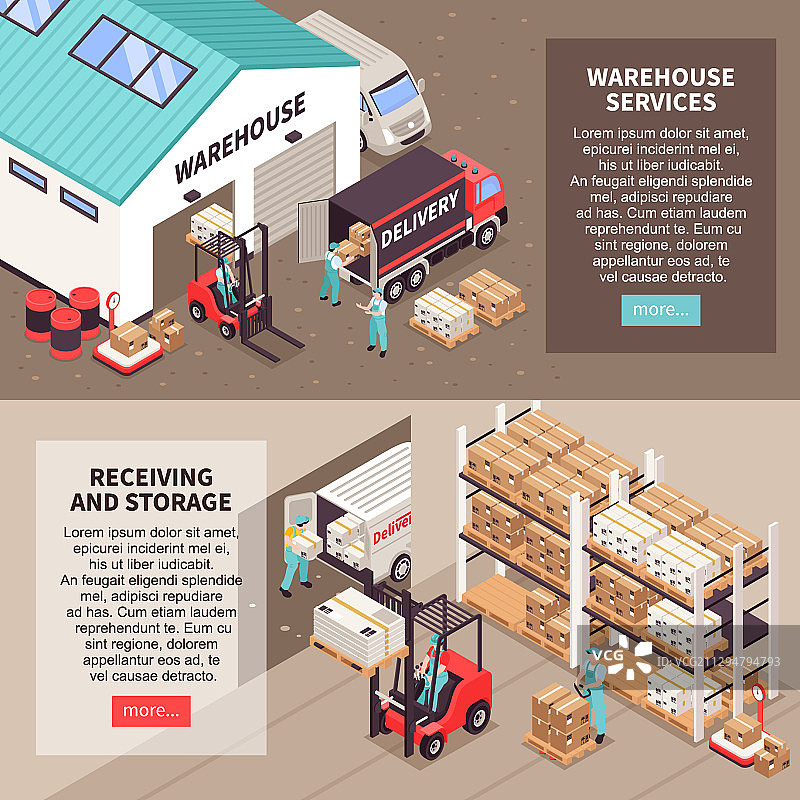 仓库2.5D横幅图片素材