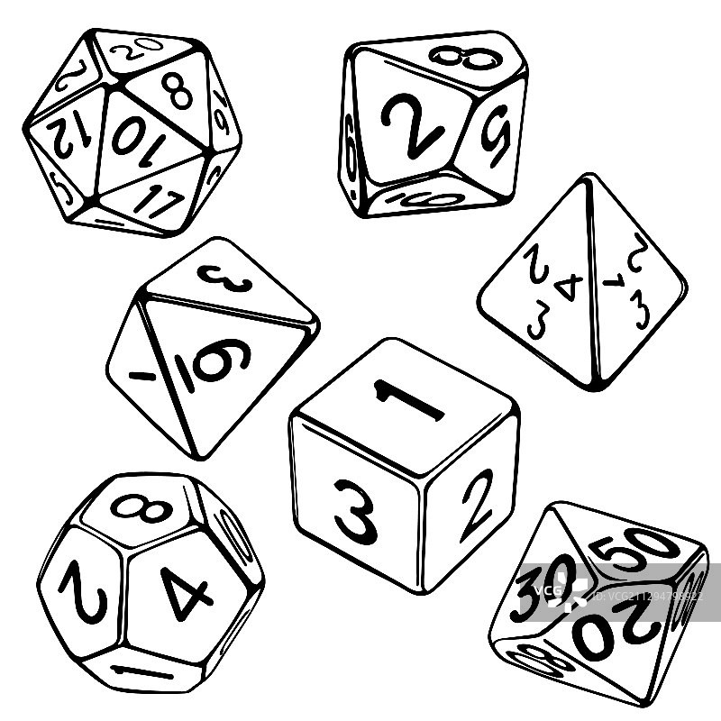 角色扮演游戏骰子合集图片素材
