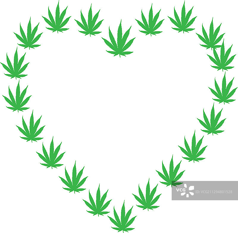 麻叶组成的心形图片素材