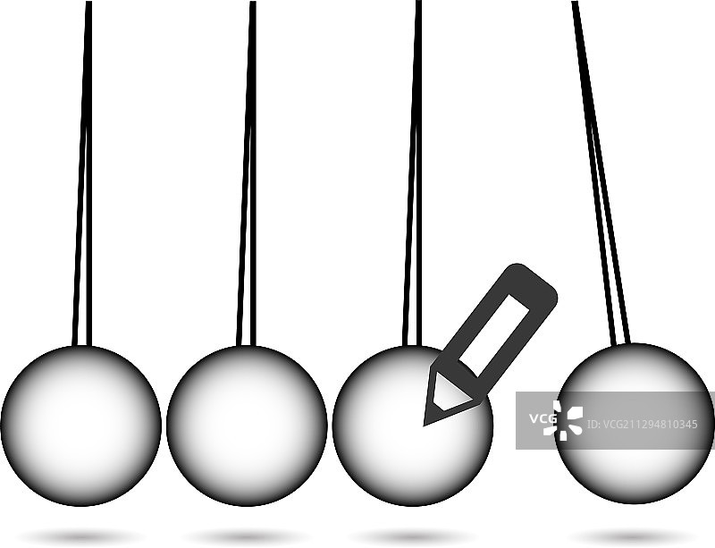 牛顿摆铅笔思考图标图片素材
