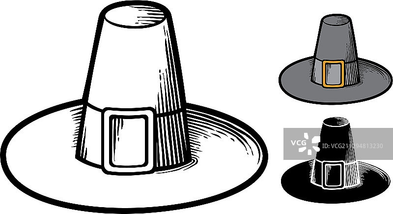 黑色清教徒帽子图片素材