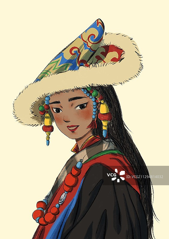 藏族少女的回眸图片素材