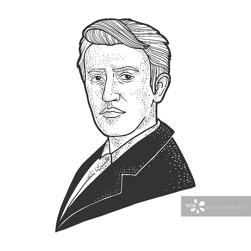 托马斯·爱迪生素描图片素材