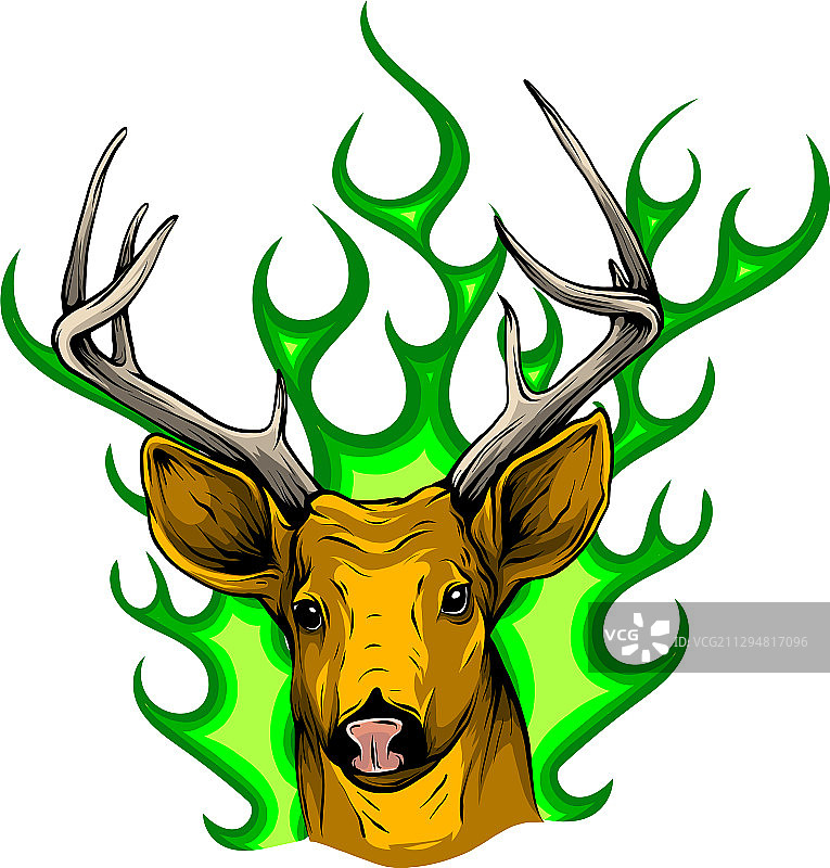 白色背景上的小鹿头像图片素材