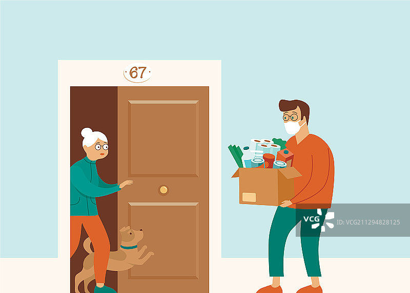 为老年人提供食品杂货配送图片素材