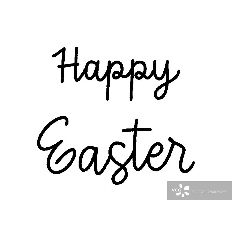 白色背景上的快乐复活节手绘字图片素材