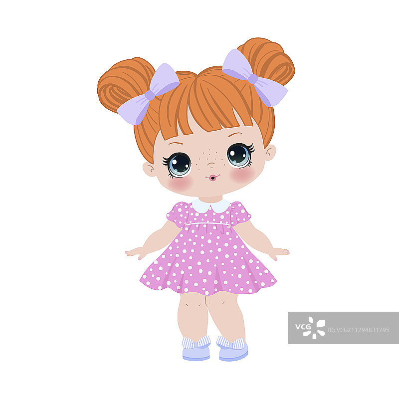 可爱的卡通小女孩图片素材