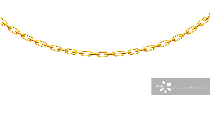 逼真金色椭圆形链条图片素材