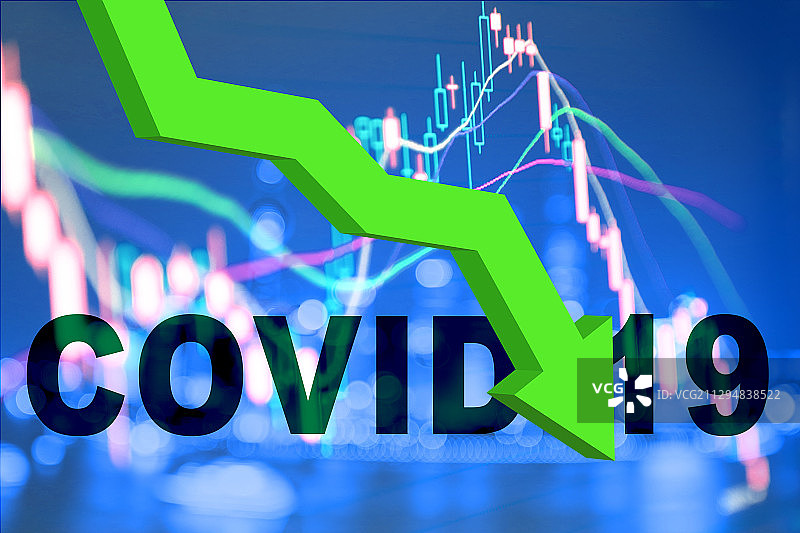 新冠病毒疫情经济下滑图片素材