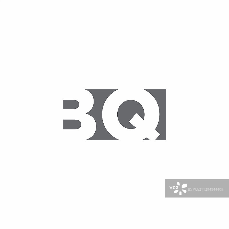 BQ标志字母组合负空间风格设计图片素材